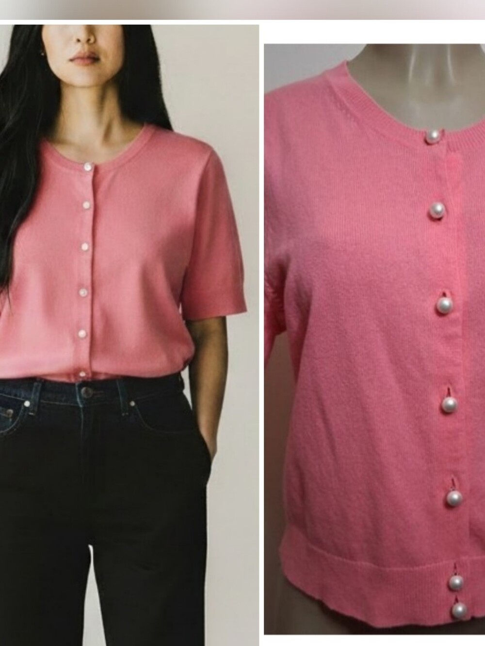 Marc Jacob | "The Love Cardigan" Cashmere Blouse Pearl Buttons Large